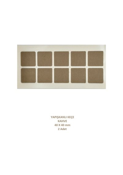 Zemin Koruyucu, 40x40 mm Keçe, Kahve (2 Adet)