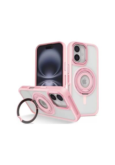Joko Apple iPhone Uyumlu  16 Uyumlu Banza Magsafe Standlı Kapak - Pembe