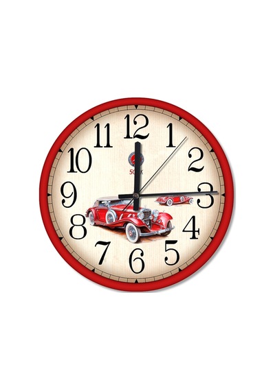 Nostaljik Otomobiller Ahşap Duvar Saati (407344139) Ahşap