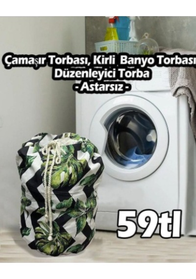 Astarsız Zigzag Zemin Yeşil Yaprak Torba Diğer