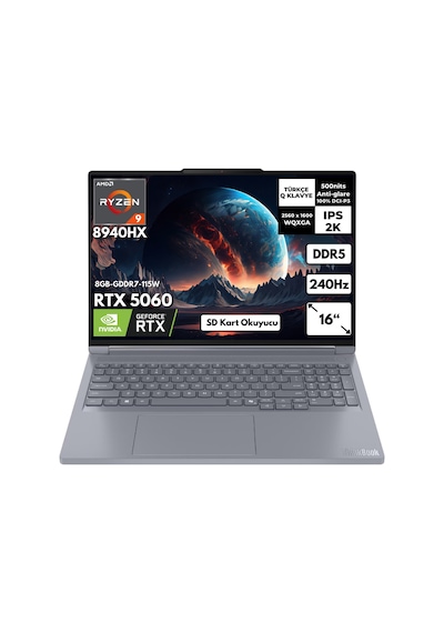 Lenovo ThinkBook 16P G6 ADR 21U00013TXHMF43 R9-8940HX 48 GB 2 TB SSD RTX5060 16" W10P Dizüstü Bilgisayar