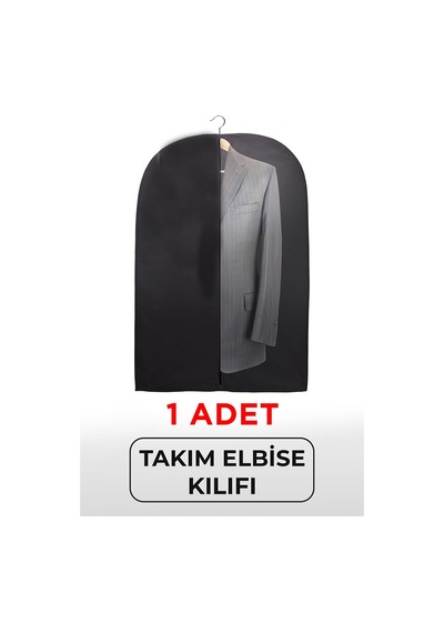 Takım Elbise Kılıfı Kıyafet Ceket Koruyucu Kılıf Hurcu Siyah 1 Adet Pamuklu Siyah Diğer