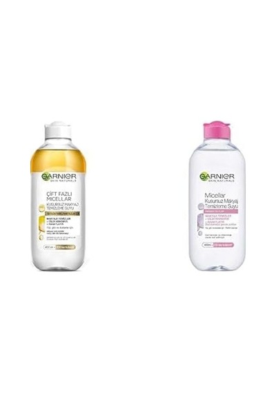Tr Skin Naturals Çift Fazlı Micellar Kusursuz Makyaj Temizleme Suyu 400 Ml + Garnier Skin Naturals Micellar Kusursuz