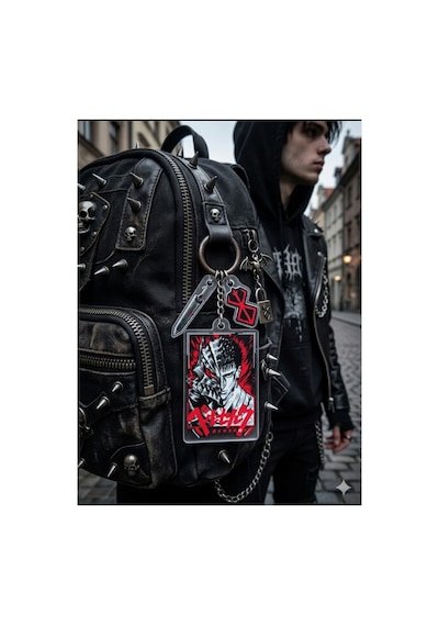 Owl Bag Berserk Desenli Charmlı Acrylic Anahtarlık Çanta Süsü Mıx
