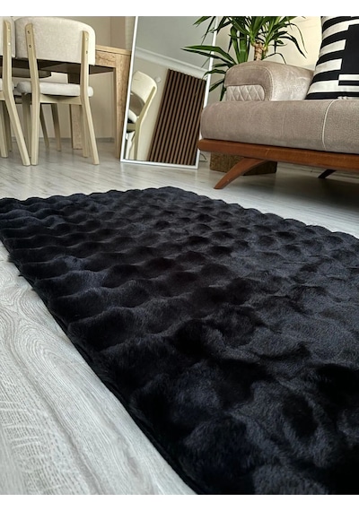 Aries Home Tavşan Tüyü Yumuşak Keçeleşmez Dekoratif Bubble İthal Kalite Post Halı K