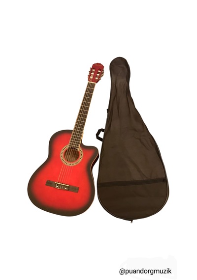 Ravenni Rcg-120 4/4 Klasik Gitar Tam Boy Kesik Kasa Kılıf+penaseti+kapo Hediyeli Kırmızı