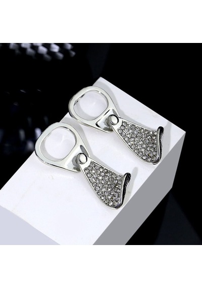 Rhinestone Pull Küpeler Kadın Partileri Ve Tatilleri İçin Çinko Alaşım Pırıl Pilding Mücevherleri Çok Renkli