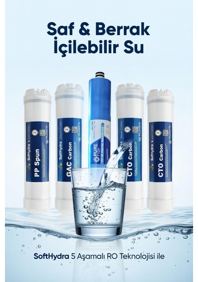 10 Standart Nsf'li 5 Li Filtre Seti Pp + Gac + Cto + 80 Gpd Ro Membran + Post Karbon