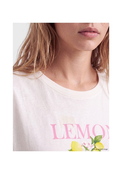 Lcw Dream Pembe Limon Baskılı Kadın Şortlu Pijama Takımı