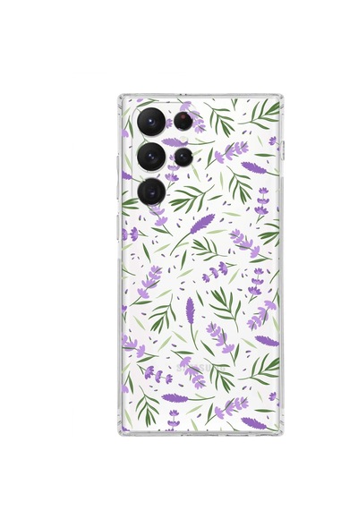 Samsung Galaxy S22 Ultra İle Uyumlu 1mm Slim Fit Water Color 3 Baskılı Şeffaf Kılıf Şeffaf