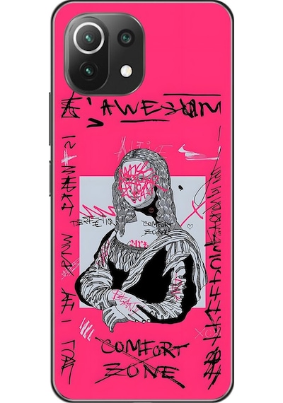 Xiaomi Mi 11 Lite Uyumlu Şeffaf Kılıf Graffiti 1 Tasarımlı