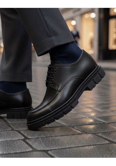 DMR Elegance Ba0237 Bağcıklı Klasik Yüksek Taban Casual Erkek Ayakkabı Rekli