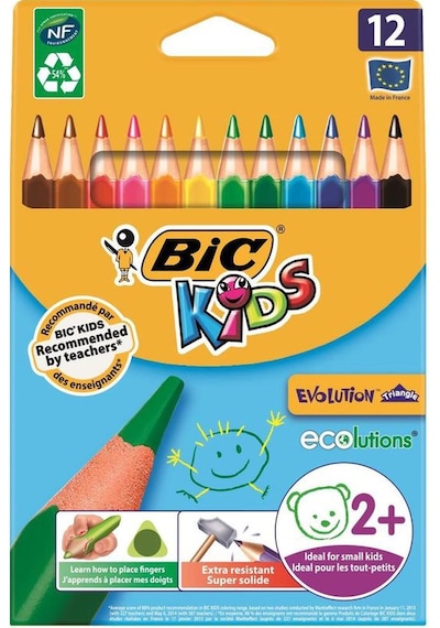 Bic Evolution Üçgen Jumbo Boya Kalemi 12'li Paket