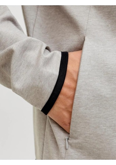 Jack & Jones Jack&jones 12289209 Jjebase Sweat Zıp Hood Sn Lıght Grey Erkek Sweatshirt Gri