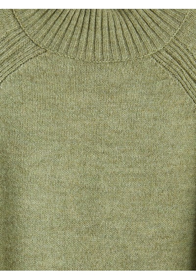Lcw Modest Yeşil Yarım Balıkçı Yaka Oversize Kadın Triko Tunik