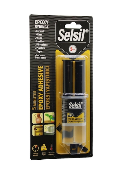 Selsil-3611 Epoksi Yapıştırıcı 28gr Ahşap Metal Şırınga Seramik Porselen Alüminyum Cam