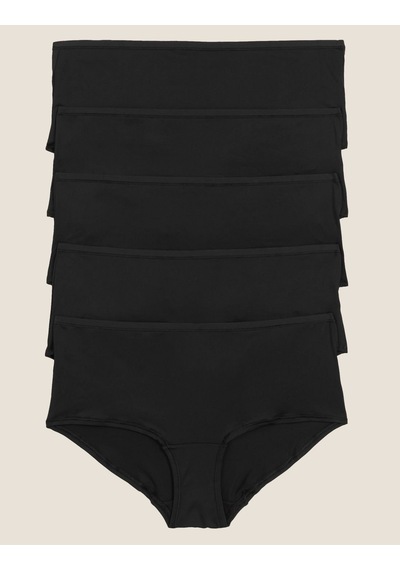 Marks & Spencer 5'li Dikişsiz Short Külot Seti T61004102 Siyah