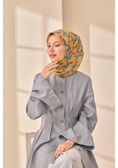 Silk Home Soft Eşarp 73092-33 Sarı, Gök Mavi, Turuncu, Çimen Yeşili, Mor