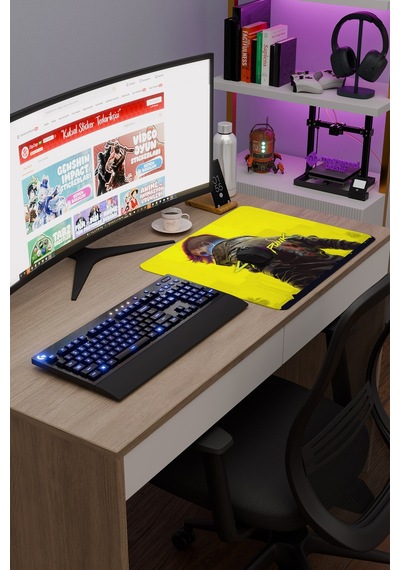 Cyberpunk 2077 Kaymaz Dikişli Kauçuk Oyuncu Mousepad V5 - 48x40 Xl Gaming Mouse Pad Fare Altlığı