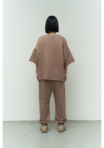 Mai Collection Mai Studios Co. Lion Yırtıklı Boz Oversize T-shirt Eşofman Takım Kahverengi Mai Collection Mai Studios Co. Lion Yırtıklı Boz Oversize T-shirt Eşofman Takım Kahverengi