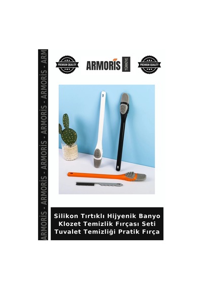 Silikon Tırtıklı Hijyenik Banyo Klozet Temizlik Fırçası Seti Tuvalet Temizliği Pratik Fırça Diğer