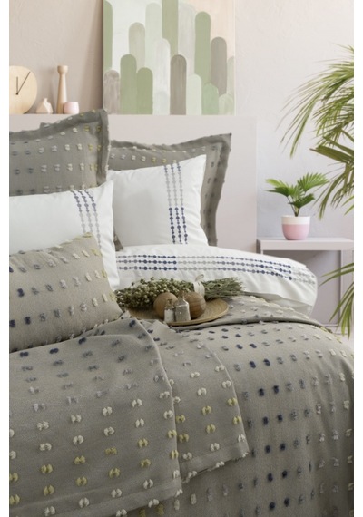 Loren 8 Parça Çift Kişilik Çeyiz Seti Gri 240 X 260 Cm Gri
