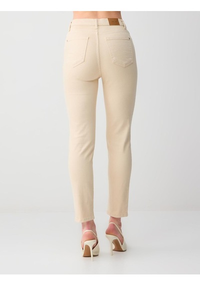 Jimmy Key Bej Normal Paça Yüksek Bel Cepli Dokuma Pantolon 6sw185478130
