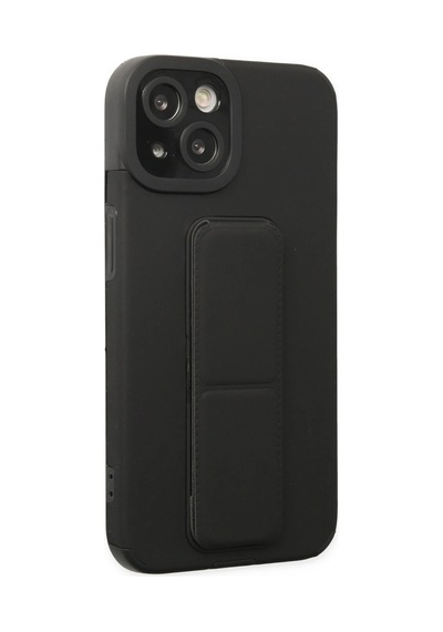 Gld-spt- Newface Apple Uyumlu iPhone 14 Plus Kılıf Mega Standlı Silikon - Siyah