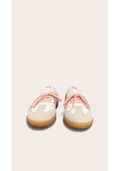 Çift Renkli İki Bağcıklı Kadın Spor Ayakkabısı Sneaker Retro Sneaker Beyaz - Pembe Çift Renkli İki Bağcıklı Kadın Spor Ayakkabısı Sneaker Retro Sneaker Beyaz - Pembe
