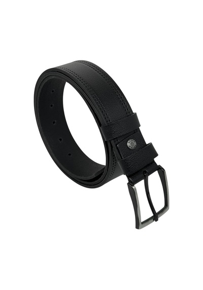 Süzer Deri Siyah Hakiki Deri Desenli Çift Dikişli Model 4 Cm. Genişlikli Spor Kemer - 400-28 Siyah