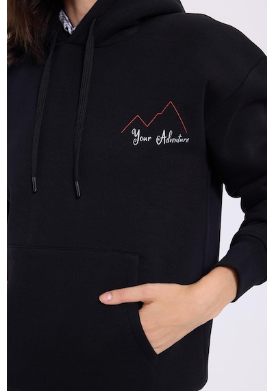Tudors Kadın Oversize Geniş Kesim Pamuklu Yumuşak Dokulu İçi Polarlı Baskılı Siyah Kapüşonlu Sweatshirt-41535 SiYAH Tudors Kadın Oversize Geniş Kesim Pamuklu Yumuşak Dokulu İçi Polarlı Baskılı Siyah Kapüşonlu Sweatshirt-41535 SiYAH