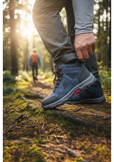 Enoch Erkek Kürklü Su Geçirmez Outdoor Trekking Ve Doğa Yürüyüş Botu Lacivert