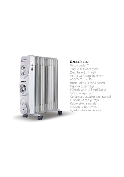 Süsler Sr-5811 Süsler 11 Dilim Yağlı Radyatör