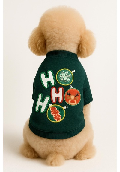 Gedyco Hohoho Zümrüt Küçük Irk Köpek Likralı Sweatshirt