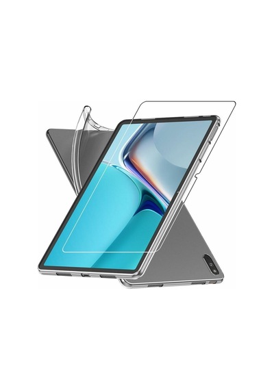 Matepad 11 2021 Tablet Şeffaf Silikon Kılıf + Nano Esnek Ekran Koruyucu Turuncu