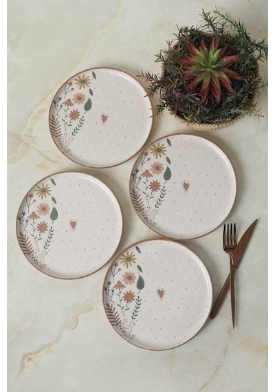 Keramika Soft Bloom Nordic Pasta Tabağı 22 Cm 4 Adet 22875 Çok Renkli