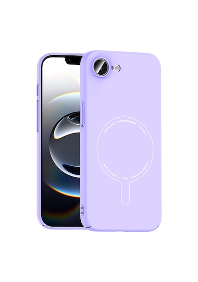 Maks Technology iPhone Uyumlu 16e Kılıf M-safe Şarj Özellikli Kamera Korumalı Mkst Elio Sert Pc Kapak - Lila