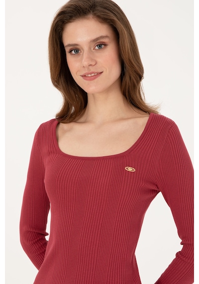 U.S. Polo Assn. U.s. Polo Assn. Kadın Kazak /triko 50314618-vr104 Koyu Frambuaz/dark Raspberry