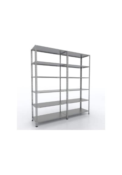 Mekoraf 43 X 93 2 Metre 6 Katlı Duble Raf Sistemi (2 Ünite ) Gri