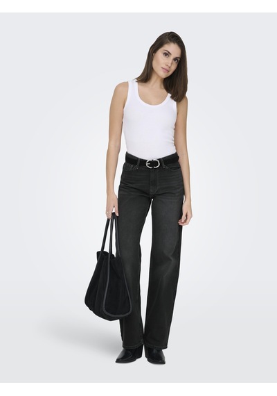 Only Maddie Wide Leg Yüksek Bel Kot Pantolon Siyah Siyah