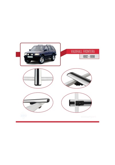 Vauxhall Frontera 1992-1998 Arası İle Uyumlu Basic Model Ara Atkı Tavan Barı Gri 3 Adet