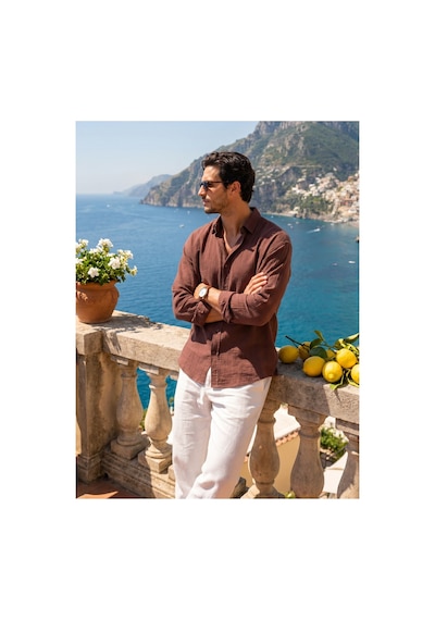 Baselco Amalfi Muslin Oversize Gömlek - Basic Fresh Kahverengi