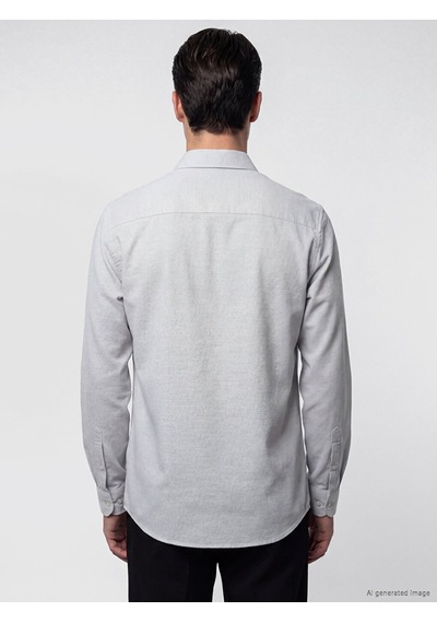 Lcw Busıness Gri Slim Fit Armürlü Erkek Gömlek