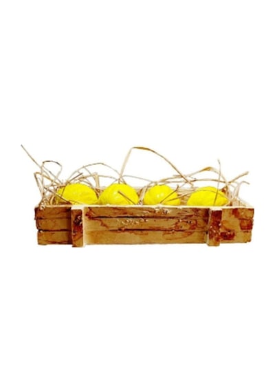 El Yapımı Dekoratif Limon Objeleri Seti,sandıkta 4 Adet Limon Obje Seti.
