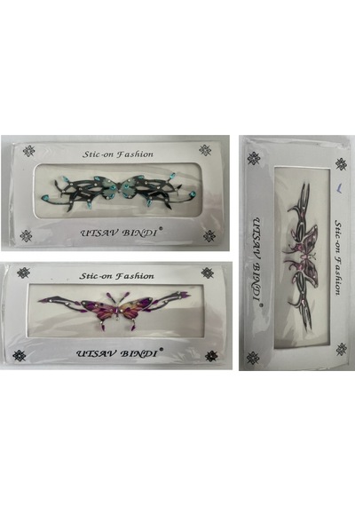 Airbrush Tattoo Taşlı Yapıştırma Dövme 3'lü Set6