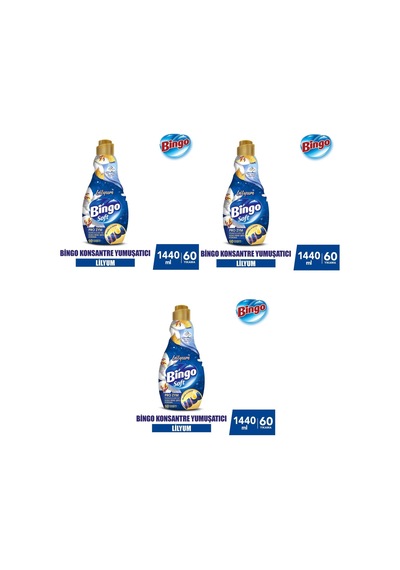 Bingo Konsantre Çamaşır Yumuşatıcısı Lilyum 3 x 1440 ML