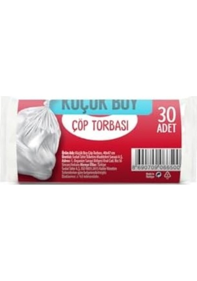 Çöp Torbası Küçük Boy 40 X 47 Cm 30 Adet/rulo