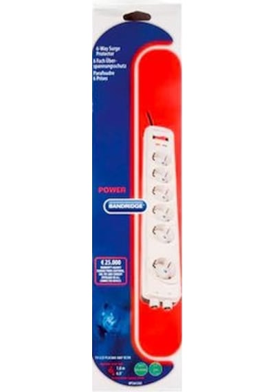 Bandridge BPC-6632 6'lı Akım Korumalı Priz Beyaz