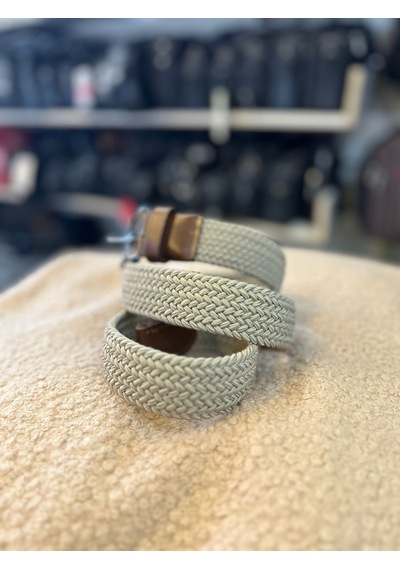Trg Polo Krem 3,5 Cm Örgü Desenli Erkek Kemeri Açık Yeşil