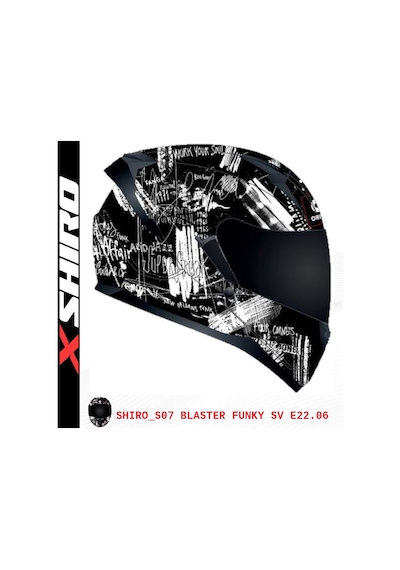 Shiro Fullface Blaster Fu Motosiklet Kaskı Kapalı Grafik